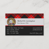 Clan Cunningham Crest over Tartan Visitekaartje (Voorkant)