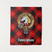 Clan Cunningham Crest over Tartan Wandkleed (Voorkant)