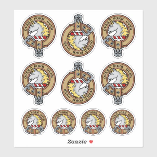 Clan Cunningham Crest Sticker Set (Vel)