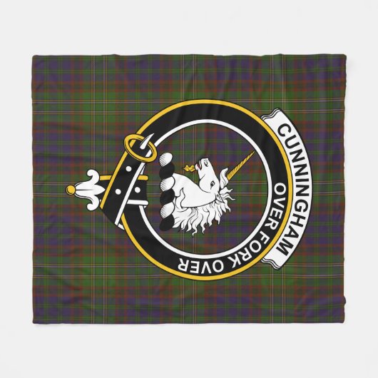 Clan Cunningham Hunting Modern Tartan Pset Fleece Deken (Voorkant (Horizontaal))
