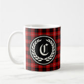 Clan Cunningham Red en Black Tartan Monogram Koffiemok (Links)