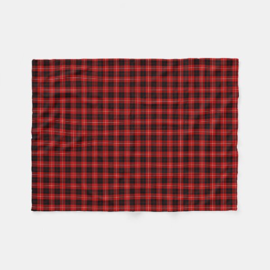 Clan Cunningham Rood en Zwart Tartan Fleece Deken (Voorkant (Horizontaal))
