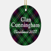 Clan Cunningham Scottish Tartan Keramisch Ornament (Rechts)