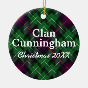 Clan Cunningham Scottish Tartan Keramisch Ornament