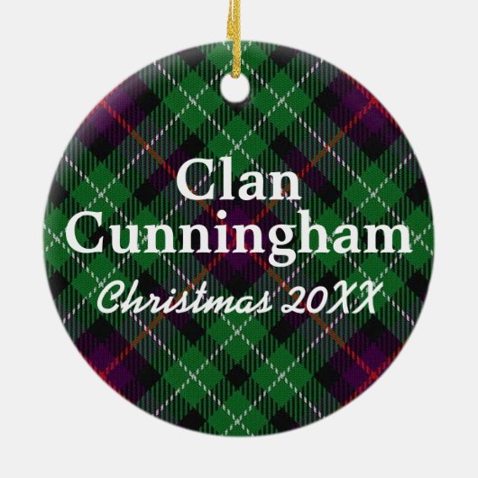 Clan Cunningham Scottish Tartan Keramisch Ornament (Achterkant)