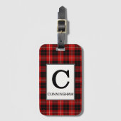 Clan Cunningham Tartan monogram Bagagelabel (Voorkant (verticaal))