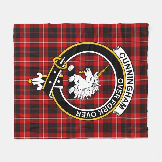Clan Cunningham Tartan Pset Fleece Deken (Voorkant (Horizontaal))