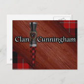 Clan Cunningham Tartan Sgian Dubh Blade Briefkaart (Voorkant / Achterkant)