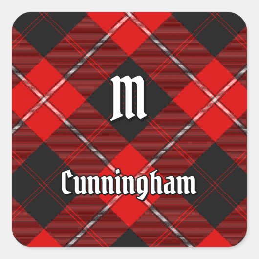 Clan Cunningham Tartan Vierkante Sticker (Voorkant)