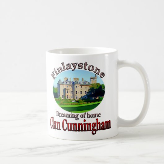 Clan Cunningham Thuis Dromen van Finlaystone Koffiemok (Rechts)