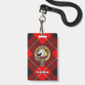 Clan Cunningham Wapen over Tartan Badge (Voorzijde met lanyard)