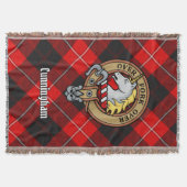 Clan Cunningham Wapen over Tartan Deken (Voorkant)