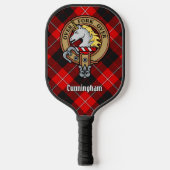 Clan Cunningham Wapen over Tartan Pickleball Paddle (Voorkant)
