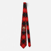 Clan Cunningham Wapen over Tartan Stropdas (Voorkant)