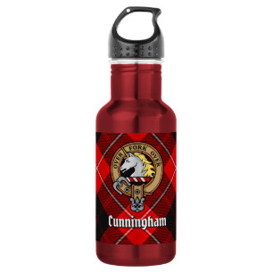 Clan Cunningham Wapen over Tartan Waterfles