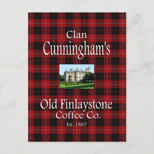Clan Cunningham's Old Finlaystone Coffee Co. Briefkaart (Voorkant)