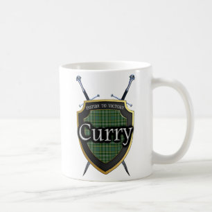 Clan Currie Curry Tartan Shield & Swords Koffiemok