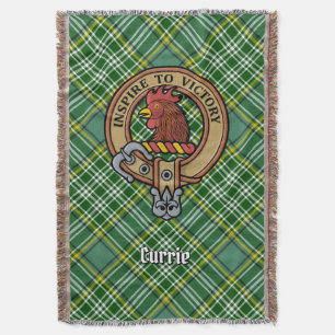Clan Currie Haantje Crest over Tartan Deken