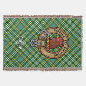 Clan Currie Haantje Crest over Tartan Deken (Voorkant)