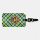 Clan Currie Lion Crest over Tartan Bagagelabel (Voorkant horizontaal)