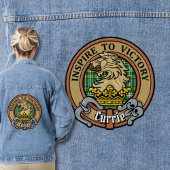 Clan Currie Lion Crest over Tartan Denim Jacket