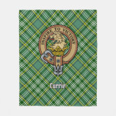 Clan Currie Lion Crest over Tartan Fleece Deken (Voorkant)