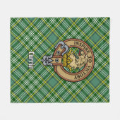 Clan Currie Lion Crest over Tartan Fleece Deken (Voorkant (Horizontaal))