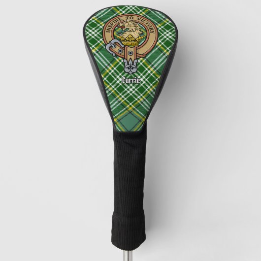 Clan Currie Lion Crest over Tartan Golfheadcover (Voorkant)