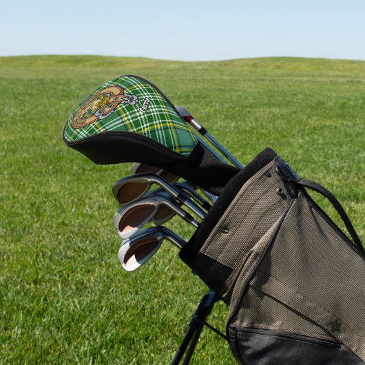 Clan Currie Lion Crest over Tartan Golfheadcover (Insitu)