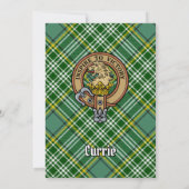 Clan Currie Lion Crest over Tartan Kaart (Achterkant)