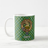 Clan Currie Lion Crest over Tartan Koffiemok (Links)