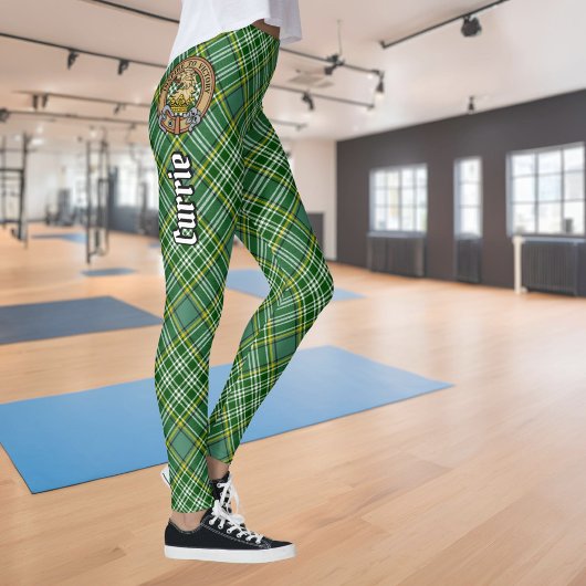 Clan Currie Lion Crest over Tartan Leggings