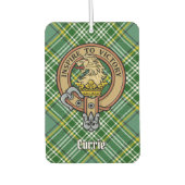 Clan Currie Lion Crest over Tartan Luchtverfrisser (Voorkant)