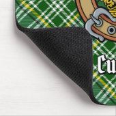 Clan Currie Lion Crest over Tartan Muismat (Hoek)