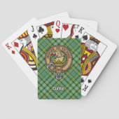 Clan Currie Lion Crest over Tartan Pokerkaarten