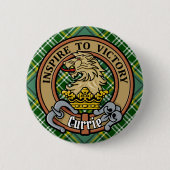 Clan Currie Lion Crest over Tartan Ronde Button 5,7 Cm (Voorkant)