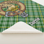 Clan Currie Lion Crest over Tartan Sherpa Deken (3/4)