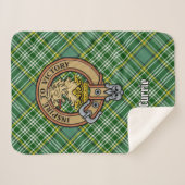 Clan Currie Lion Crest over Tartan Sherpa Deken (Voorkant (horizontaal))