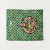 Clan Currie Lion Crest over Tartan Wandkleed (Voorkant (horizontaal))