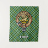 Clan Currie Lion Crest over Tartan Wandkleed (Voorkant)