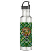 Clan Currie Lion Crest over Tartan Waterfles (Voorkant)