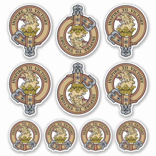 Clan Currie Lion Crest Sticker Set (Voorkant)