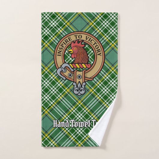 Clan Currie Rooster Crest over Tartan Bad Handdoek (Handdoek)