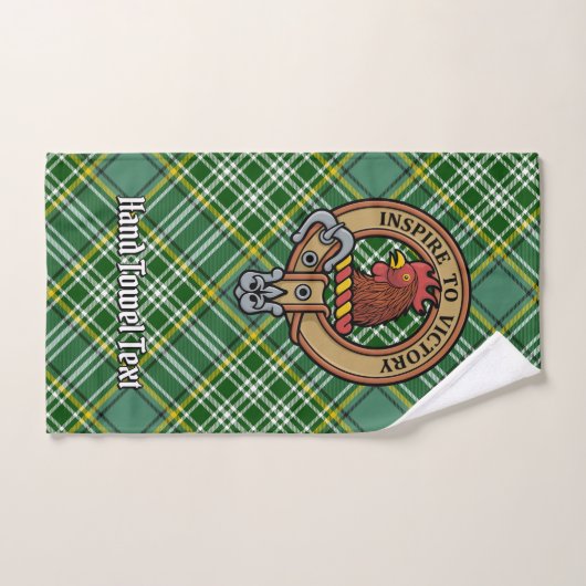 Clan Currie Rooster Crest over Tartan Bad Handdoek (Handdoek)