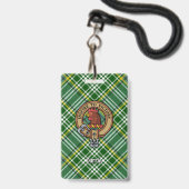 Clan Currie Rooster Crest over Tartan Badge (Voorkant met koord)