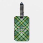 Clan Currie Rooster Crest over Tartan Bagagelabel (Achterkant verticaal)