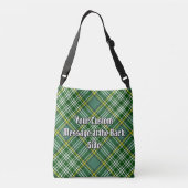 Clan Currie Rooster Crest over Tartan Crossbody Tas (Achterkant)