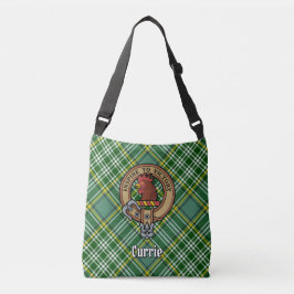 Clan Currie Rooster Crest over Tartan Crossbody Tas