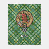 Clan Currie Rooster Crest over Tartan Fleece Deken (Voorkant)