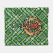 Clan Currie Rooster Crest over Tartan Fleece Deken (Voorkant (Horizontaal))